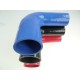 Réducteur silicone coudé 90° Ø57→60 mm longueur 125 mm VMQ 4 plis polyester