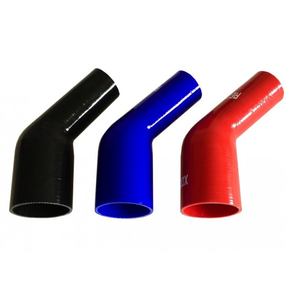 Reducteur silicone coude 45 degres 57 vers 63 mm longueur 125 mm REDOX