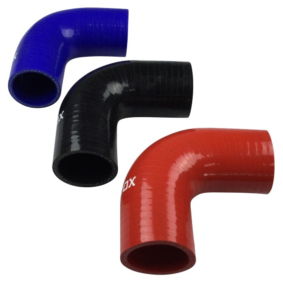 Coude silicone 90Â° Ã51 mm L100 mm VMQ 4 plis polyester - REDOX