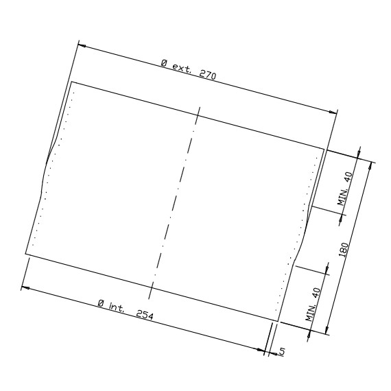 254mm - Manchon droit Longueur 180mm - REDOX