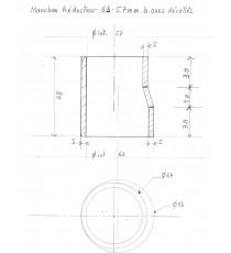  Réducteur 9droit désaxé Diamètre 57-63mm Longueur 80mm silicone