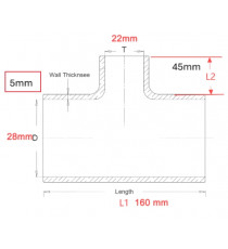 Durite silicone standard personnalisable (L / Ø / Angle)
