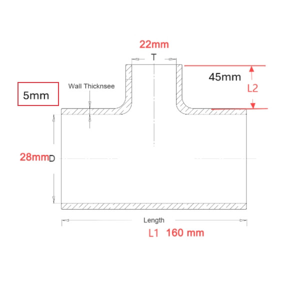 Durite silicone standard personnalisable (L / Ø / Angle)