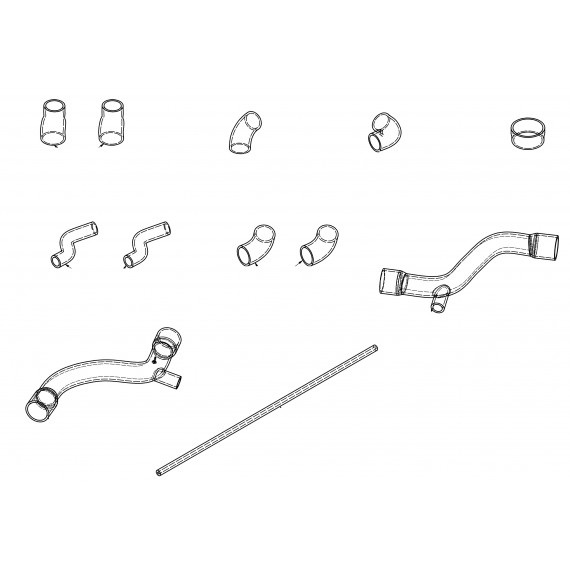 Kit 12 durites suralimentation air turbo essence silicone pour MASERATI 3200 GT Phase 2 2001-2002