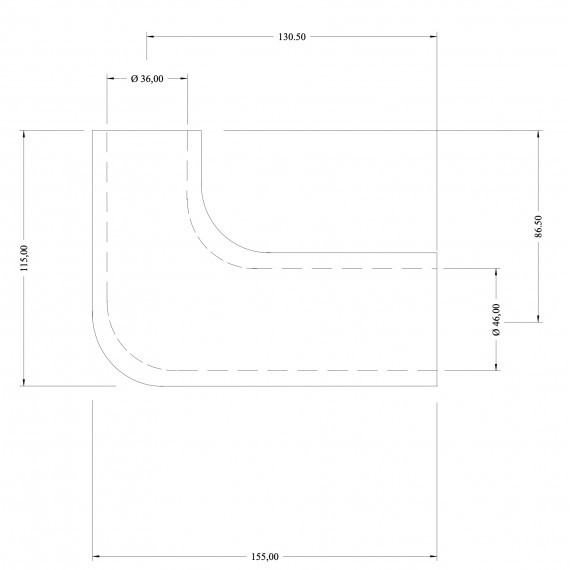 Coude 90° réducteur 36-46mm