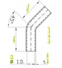 Durite Silicone Coudée 45° Ø40mm L1-125mm L2-150mm REDOX 5 Plis VMQ
