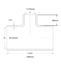 Manchon Silicone avec Dérivation en T Ø22mm-Ø15mm - Haute Performance VMQ 3 Plis