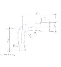 Durite Silicone Coude 90° Ø45/50mm - 250X230mm - 4 Plis Renforcé VMQ