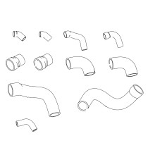 Kit 11 durites silicone suralimentation turbo intercooler MASERATI 222 Coupé E 2.8 18V (1988-1991)