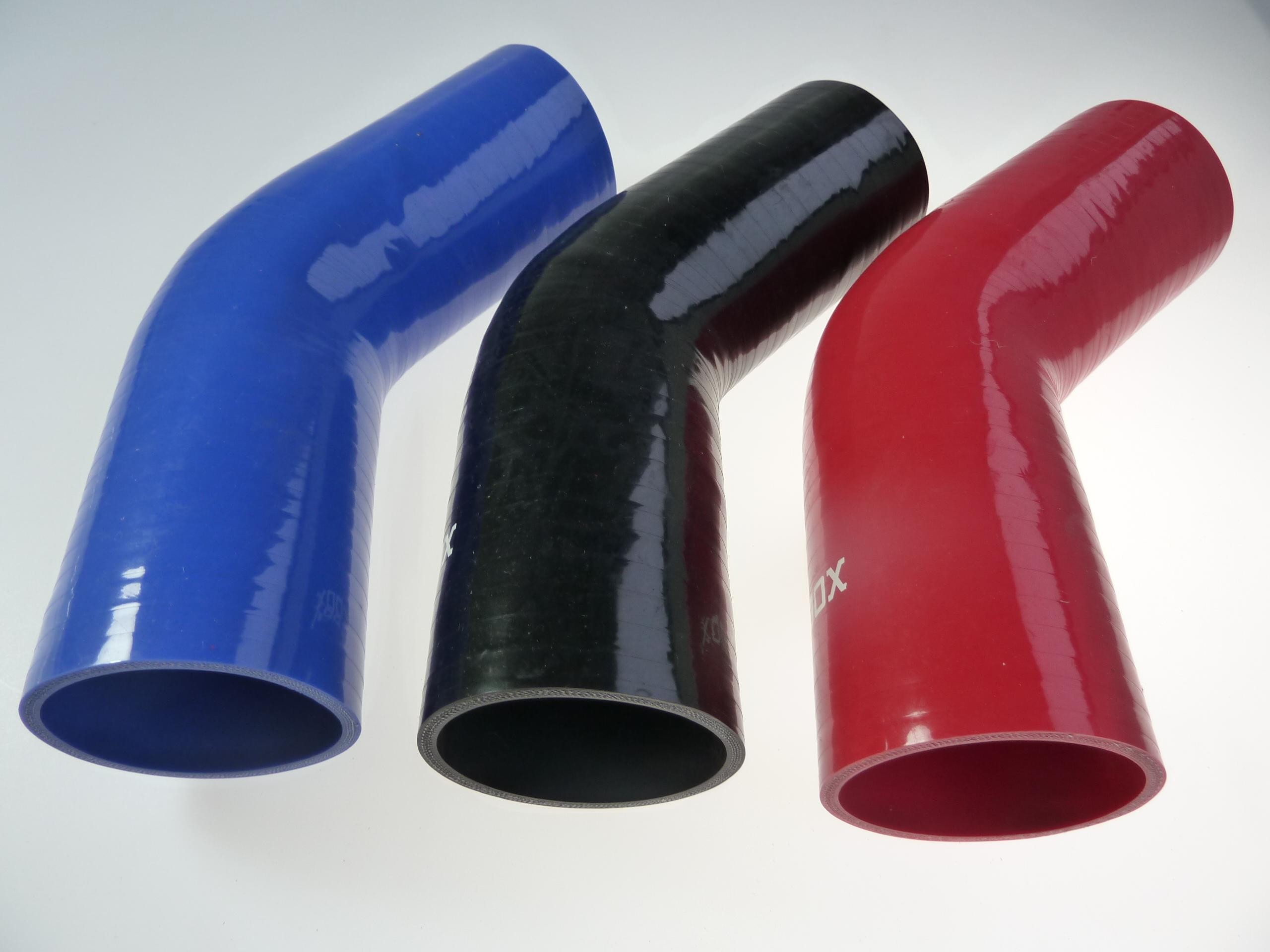 Réducteur Silicone 70mm à 45° - Tuyau Coude Pour Intercooler Voiture - Noir - Renfort Moteur Turbo
