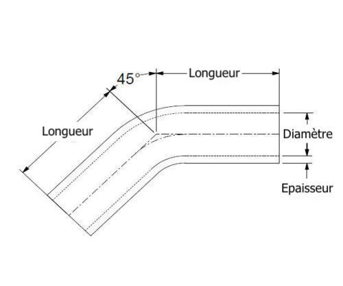 Plan coude 45° silicone REDOX